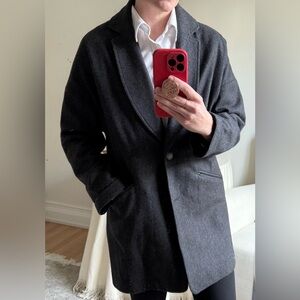 Vintage Barney’s New York gray wool button front coat
